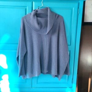 Garnet Hill cashmere sweater, cowl neck, XL